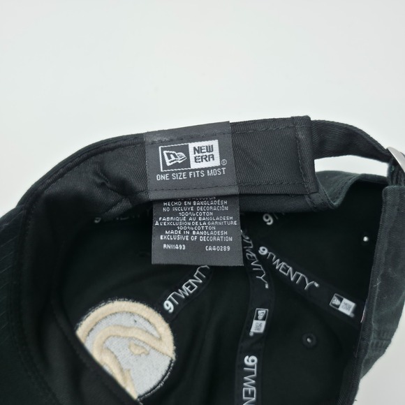 New Era 9Twenty NBA Atlanta Hawks Adjustable Hat Cap Black Stapback Basketball - Picture 7 of 7